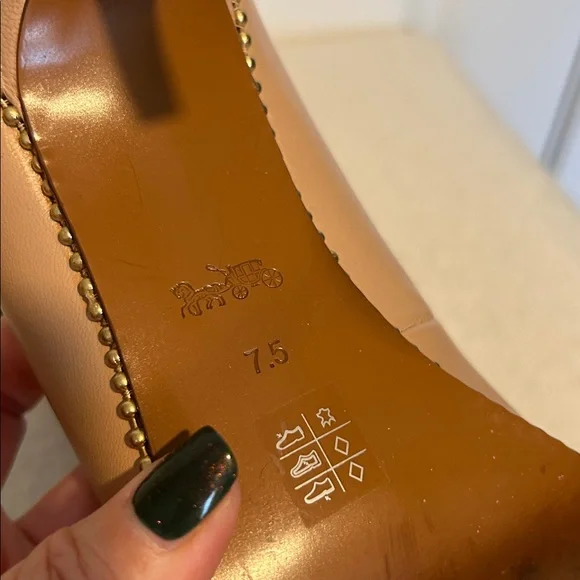 Coach Nude Beadchain Pumps Women's Size 7.5 - Picture 7 of 7